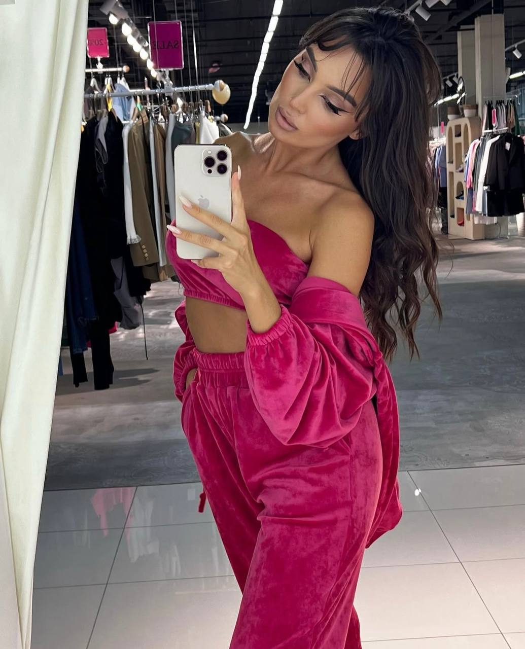 Traje de tres piezas: chaqueta + pantalones + top