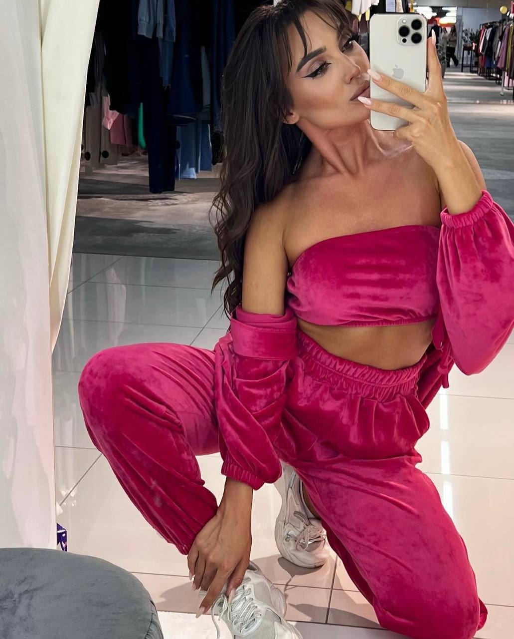 Traje de tres piezas: chaqueta + pantalones + top