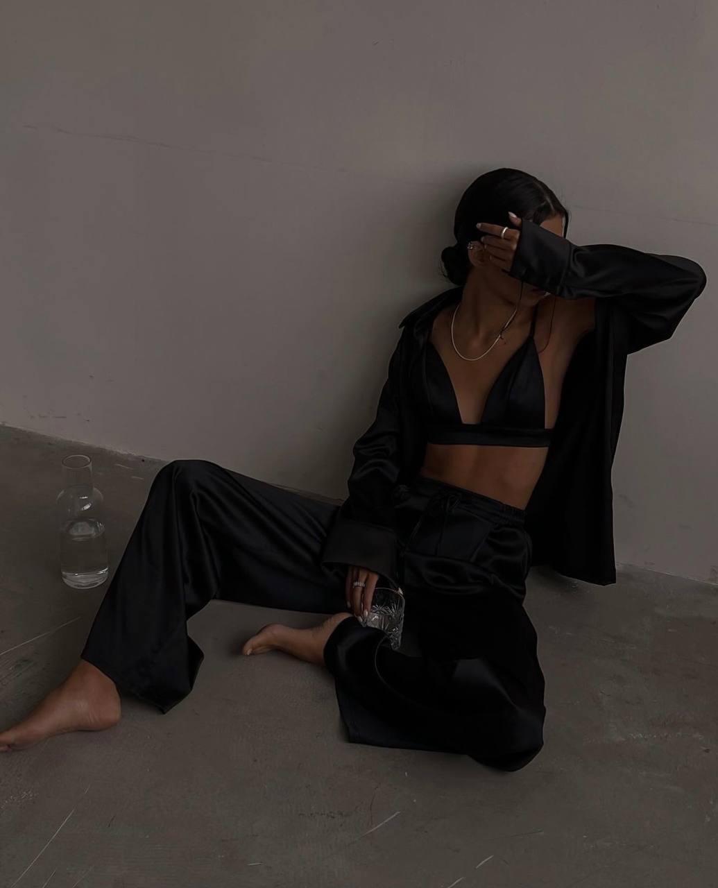 Trajes de seda en estilo pijama