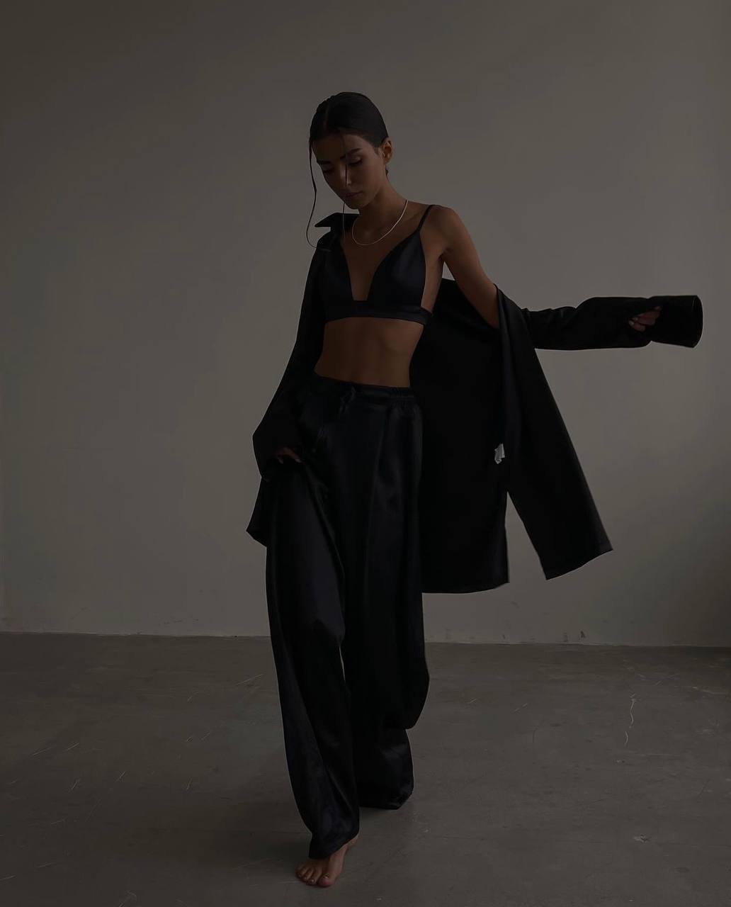 Trajes de seda en estilo pijama