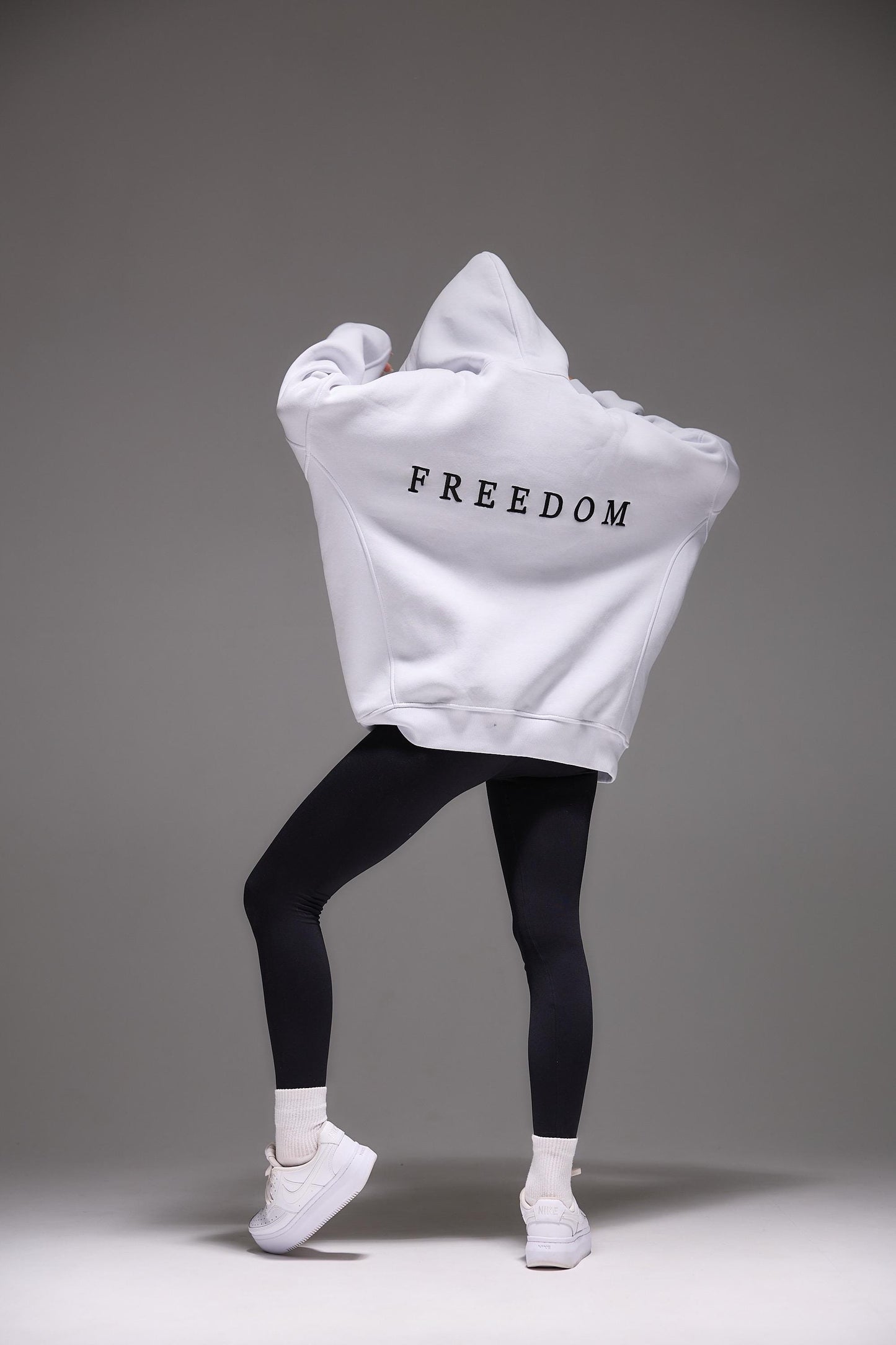 Толстовка с 3Д вышивкой «FREEDOM», Оверсайз