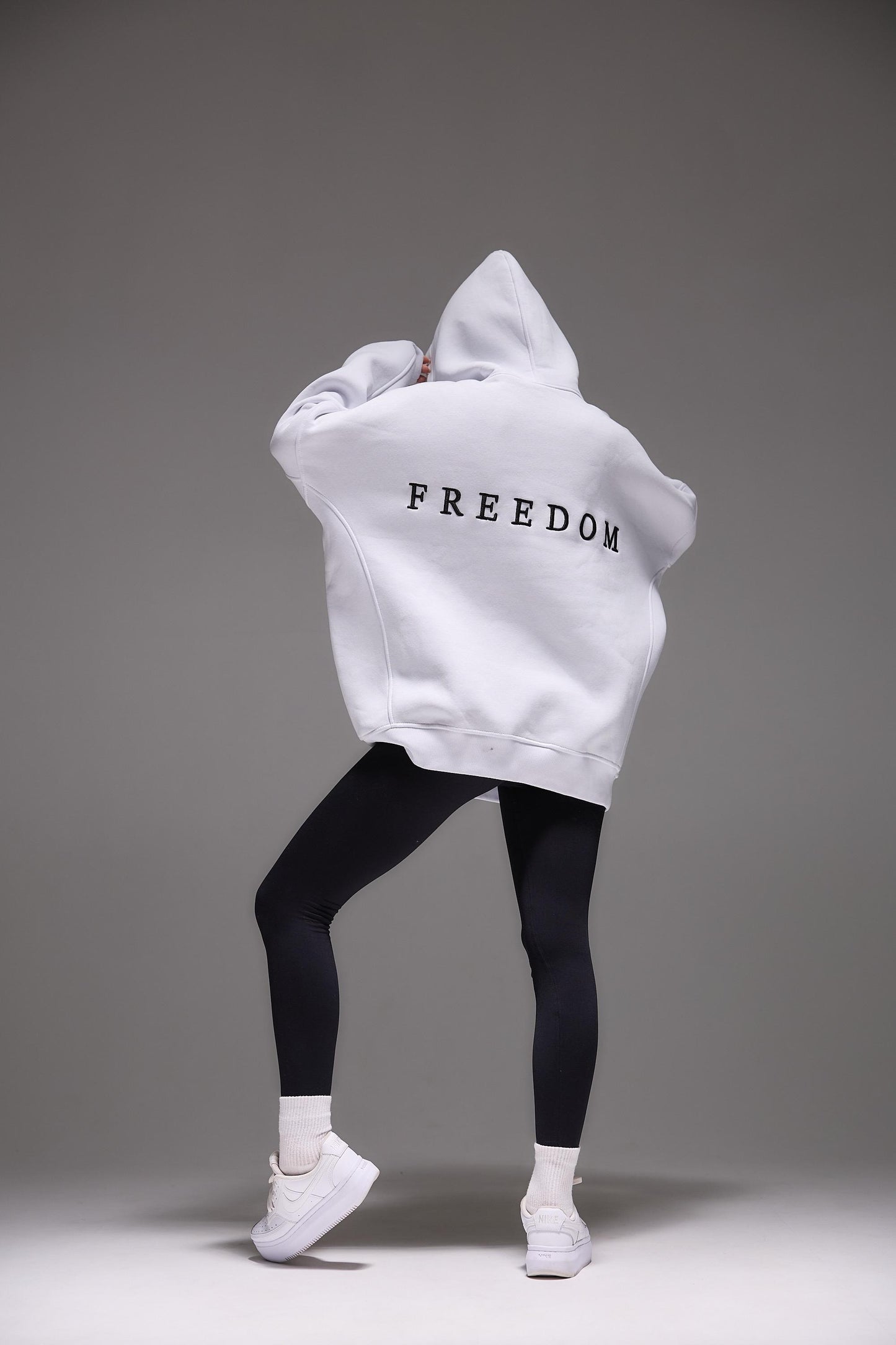Толстовка с 3Д вышивкой «FREEDOM», Оверсайз