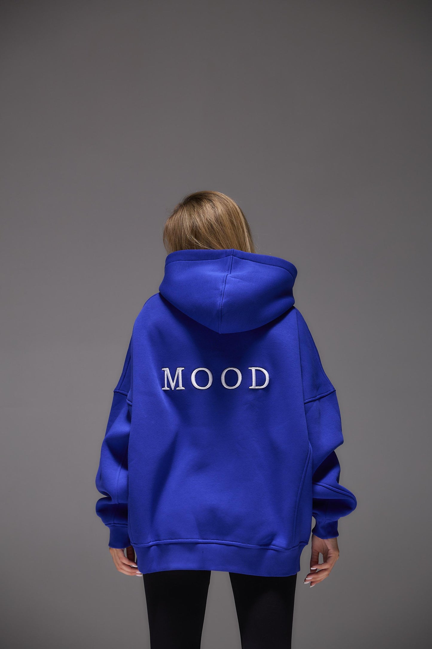 Толстовка с 3Д вышивкой «MOOD», Оверсайз