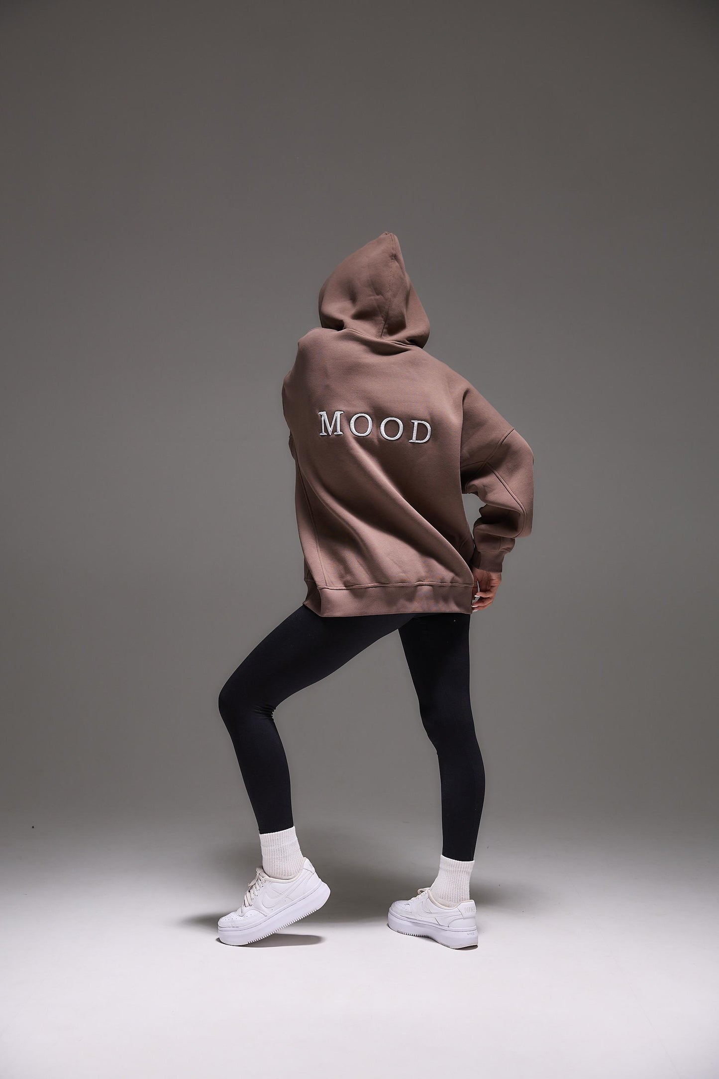 Толстовка с 3Д вышивкой «MOOD», Оверсайз
