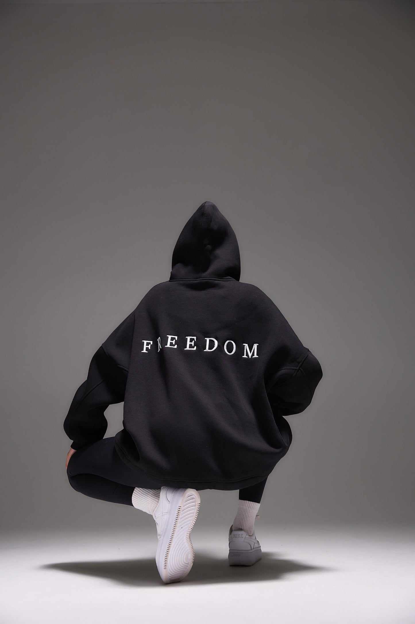 Толстовка с 3Д вышивкой «FREEDOM», Оверсайз