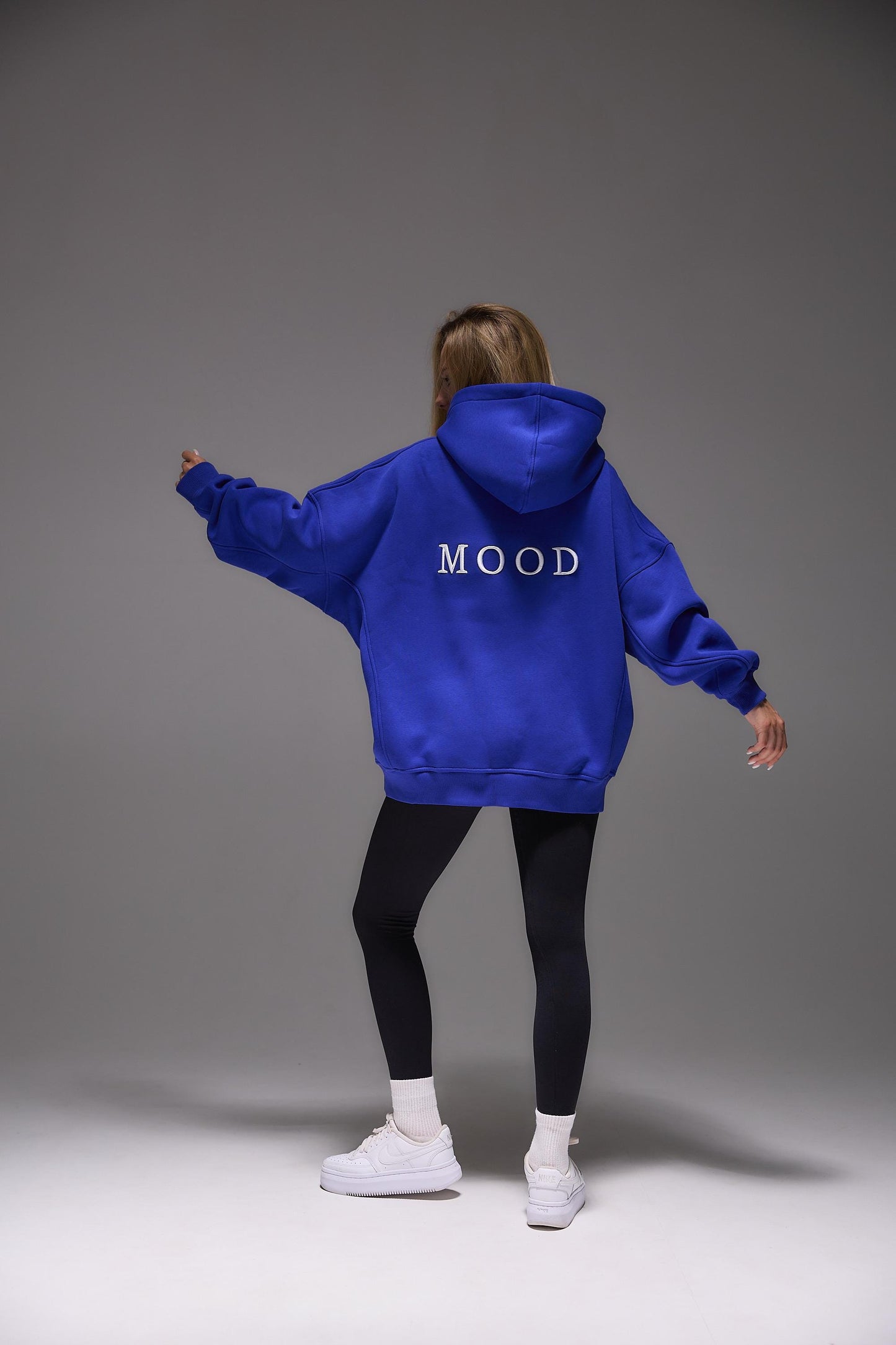 Толстовка с 3Д вышивкой «MOOD», Оверсайз