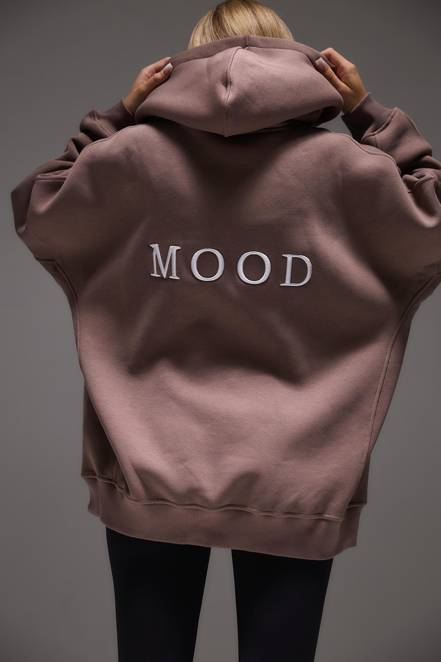 Толстовка с 3Д вышивкой «MOOD», Оверсайз