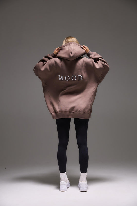 Толстовка с 3Д вышивкой «MOOD», Оверсайз