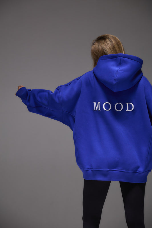Толстовка с 3Д вышивкой «MOOD», Оверсайз