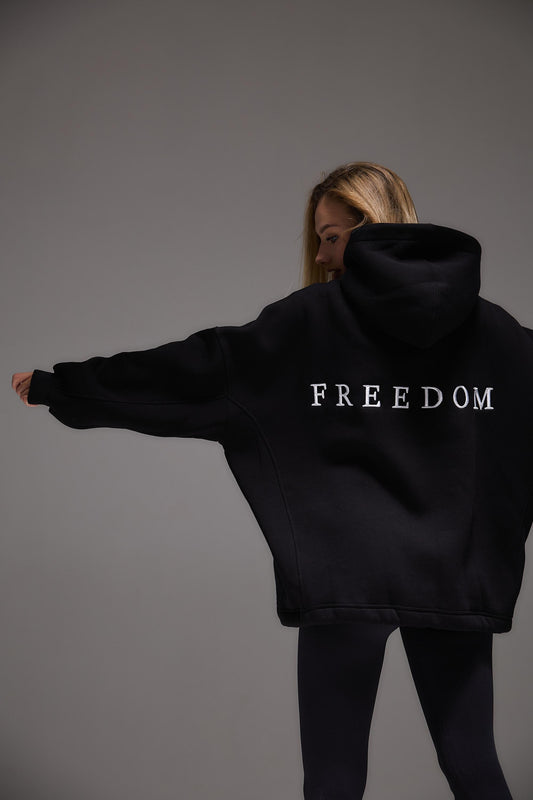 Толстовка с 3Д вышивкой «FREEDOM», Оверсайз
