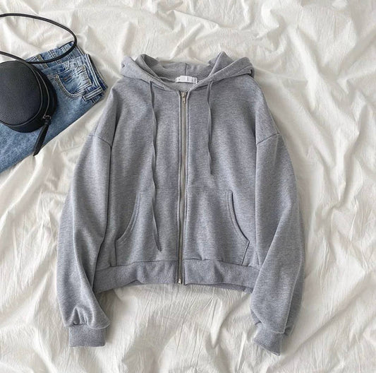 Sudadera corta con capucha