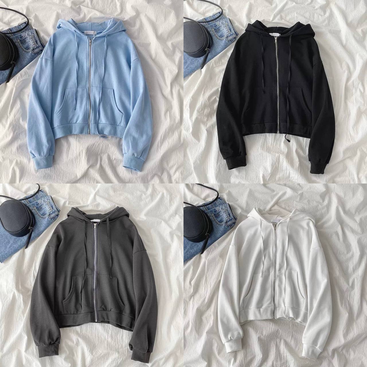 Sudadera corta con capucha
