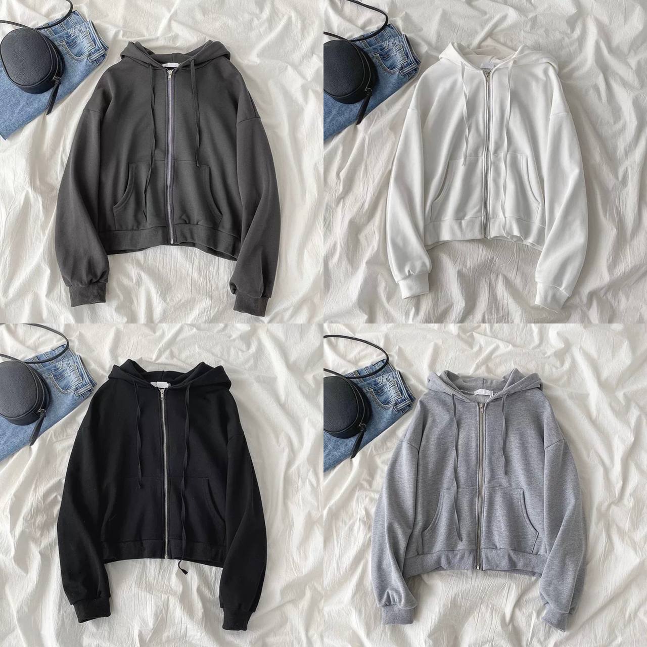 Sudadera corta con capucha