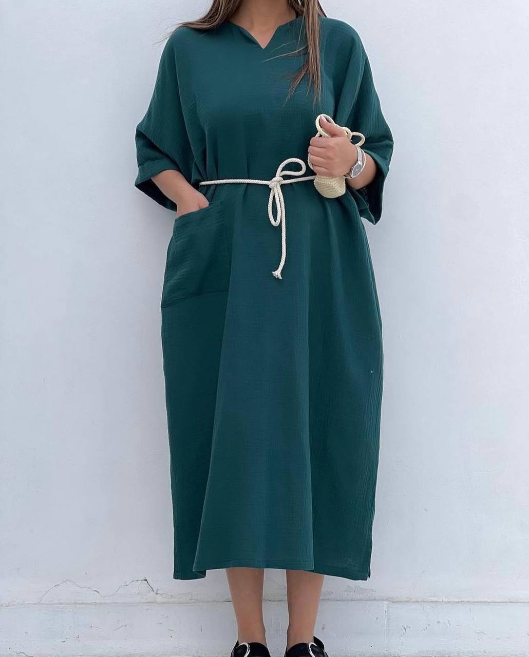 Vestido oversize con cuerda