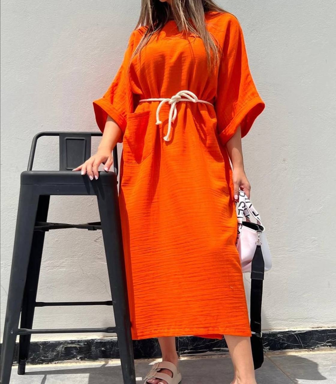 Vestido oversize con cuerda