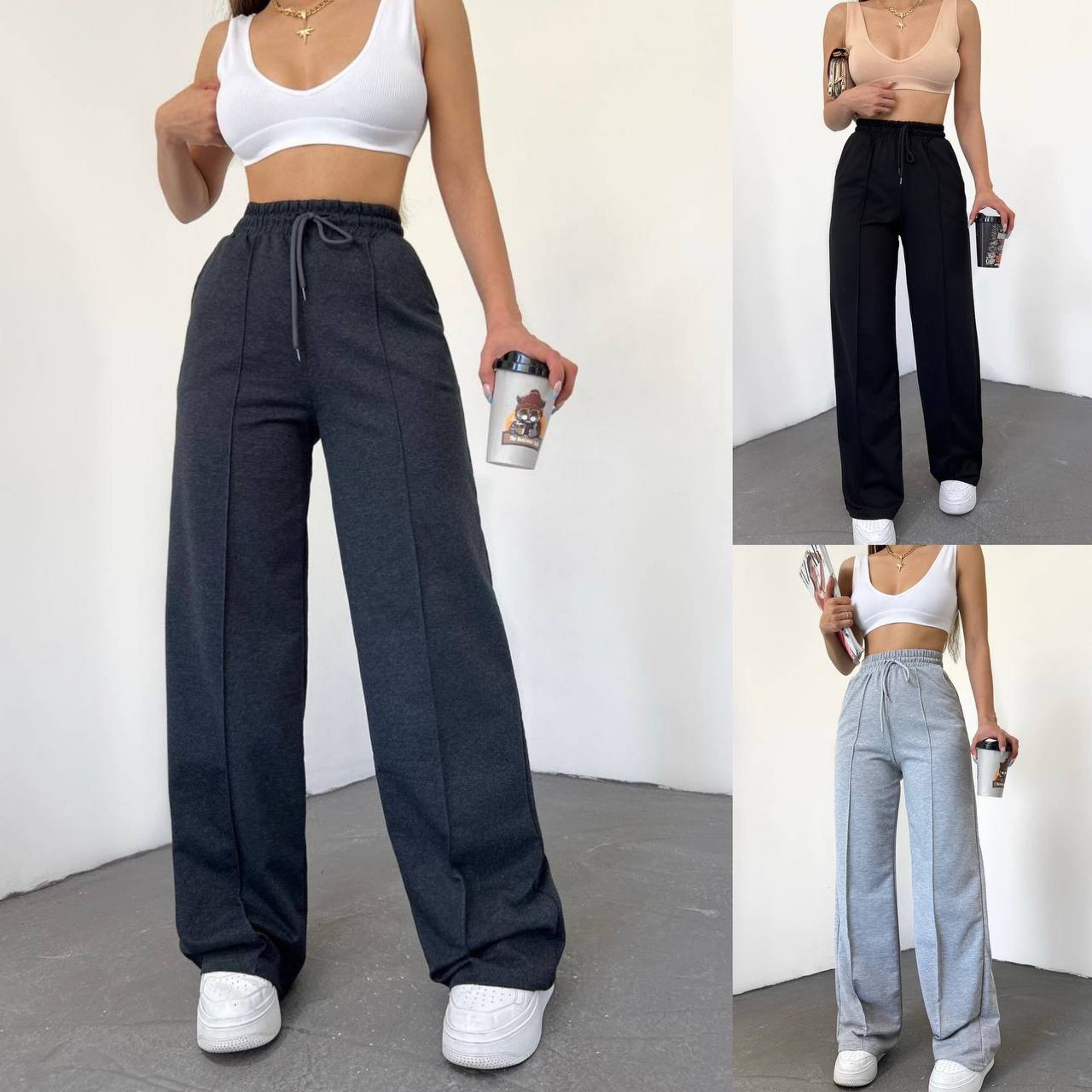 Pantalones deportivos básicos con costuras dobles